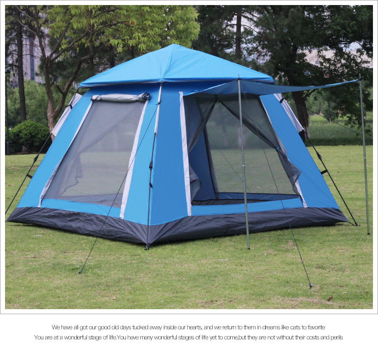 Cheap Goat Tents 4 5 people automatic spring quick opening tent New large space thickening rainstorm outdoor camping camping tent home   